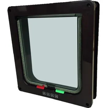 Dvířka pro psa M-Pets DORAS dvířka pro kočku s tunelem - 4 varianty zamykání - hnědá