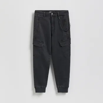 Reserved - Kalhoty joggers s řetízkem - tmavě šedá - 450HK-90X - 450HK-90X-152