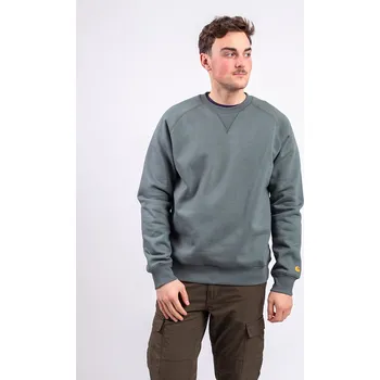 Pánská mikina Carhartt WIP Chase Sweat Velvet Green/Gold S