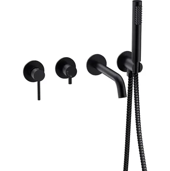 Besco Veo podomítkový 4-otvorový vanový komplet, black, BW-V4P-CZ