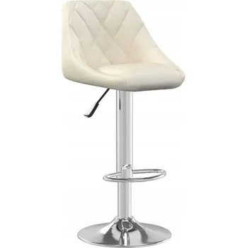 Barová židle Barová stolička, krémová, potažená sametem