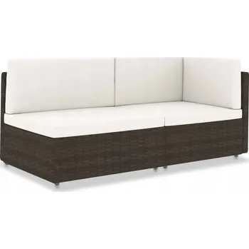 Pohovka Modulární 2místná pohovka, PE ratan, hnědá