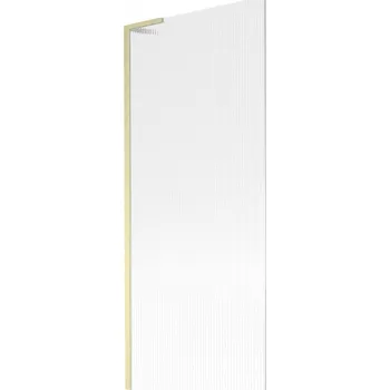 Vanová zástěna Mexen Next L, 1-křídlová vanová zástěna 80 x 150 cm, 6mm sklo s žebrovým vzorem, zlatý matný profil, 895-080-000-03-09-55