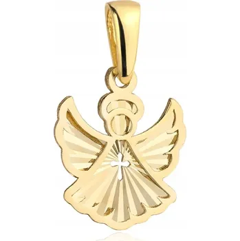 Přívěsek Zlatý přívěsek 585 14kt Anděl strážný s křížkem 0,43g na křtiny, ke Komuni