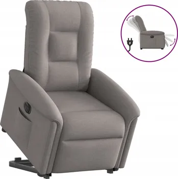 Křeslo VidaXL Polohovací křeslo s elektrickým ovládáním, barva taupe, látka