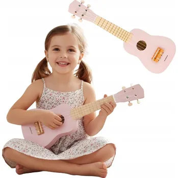 Hudební nástroj pro děti Mamabrum MAM55 růžové dřevěné ukulele