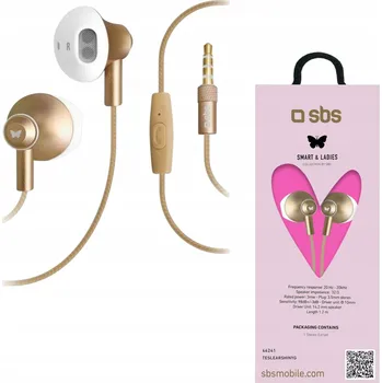 Sluchátka Sluchátka do uší SBS Shiny TESLEARSHINYG Zlatá