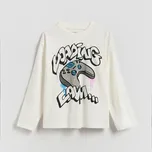 Reserved - Tričko s dlouhými rukávy a potiskem - krémová - 057II-01X - 057II-01X-146