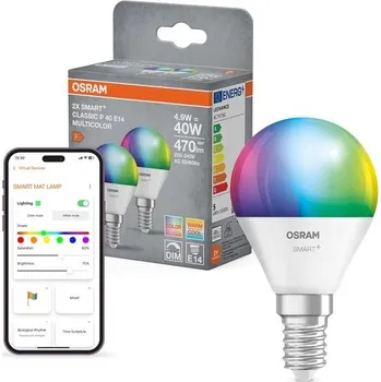 Žárovky OSRAM SMART+ Drop Bulbs s technologií Matter over Wi-Fi, výhodné balení 2 ks, patice E14, 9