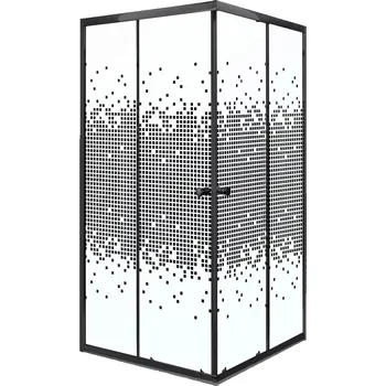 Kerra Pixel SQ Black čtvercový sprchový kout Rozměr koutu: 90x90cm, PIXELBL90