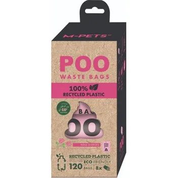 sáček na exkrement M-Pets POO sáčky na exkrementy z recyklovaného plastu s vůní růže 120 ks