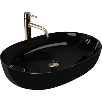 Rea Cleo 61 umyvadlo na desku, černý lesk, REA-U6757