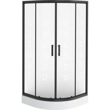 Savana Veduta Alba čtvrtkruhový sprchový kout s vaničkou, black Rozměr koutu: 90x90cm, Y8775B-90