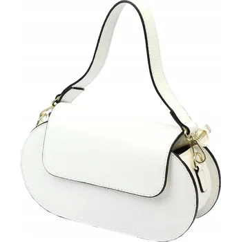 Luka kabelka přes rameno z pravé kůže bílá