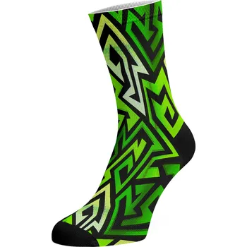 Dámské ponožky Walkee barevné ponožky - Green Abstract Barva: Zelená, Velikost: 37-41