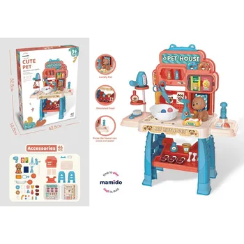 Hračka pro nejmenší Mamido Dětský stoleček malý veterinář - péče o domácí mazlíčky 46 dílů