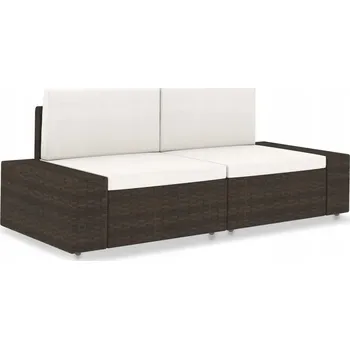 Pohovka Modulární 2místná pohovka, PE ratan, hnědá