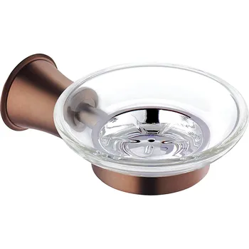 Aplomo Art Line skleněná mýdlenka s mosazným držákem, starožitná měď, AL53420ORB
