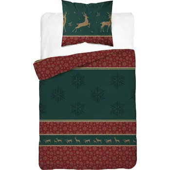 Povlečení Povlečení zimní 140x200 + 1 Ks 70x80 cm vánoční 100% bavlna VZOR: 5817 B