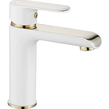 Rea Bloom umyvadlová baterie nízká, gold/white, REA-B9919