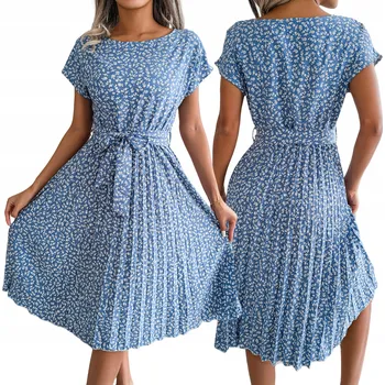 Dámské šaty GLENA- PL skládané midi koktejlové šaty velikost S