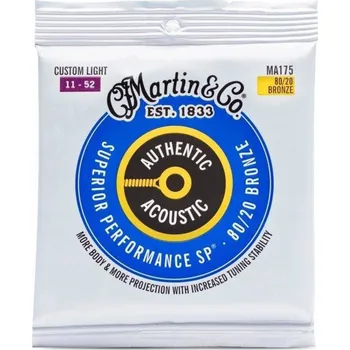 Strunný nástroj Martin MA175 Struny pro akustickou kytaru Authentic Acoustic 11-52