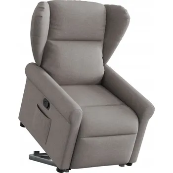 Křeslo Polohovací křeslo s funkcí vstávání, barva taupe (šedohnědá), potažené látkou