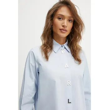 Bavlněná košile Karl Lagerfeld A1W11026 modrá 05X, vel. 40