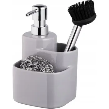 Dávkovač mýdla Ruční dávkovač mýdla stojící Bisk 350 ml šedý