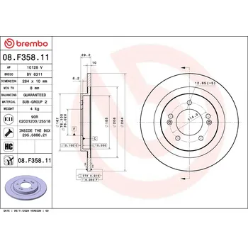 Brzdový kotouč Brzdový kotouč BREMBO 08.F358.11