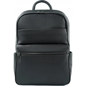 Městský batoh Pánský kožený Batoh do práce, do města, černý, na notebook SOLIER