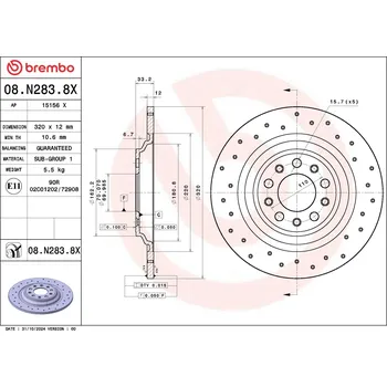 Brzdový kotouč Brzdový kotouč BREMBO 08.N283.8X