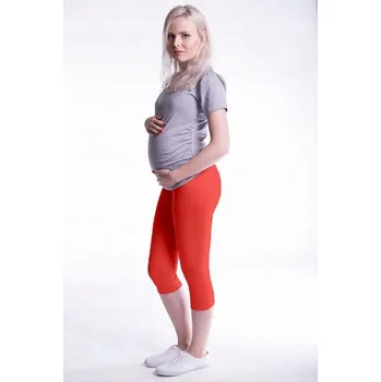 Dámské legíny Be MaaMaa Těhotenské barevné legíny 3/4 délky - korálová, vel. XL