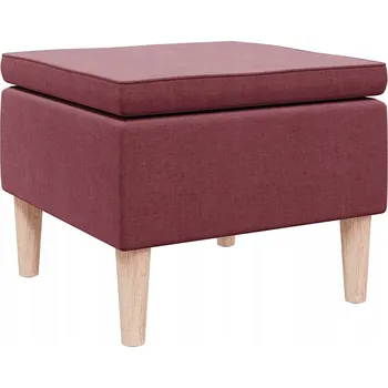 Stolička VidaXL Podnožka s dřevěnými nohami, vínově červená, potažená látkou
