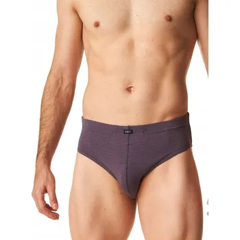 Slipy KEY pánské slipy MPP 302 2-pack proužky švestka/zelená XXL