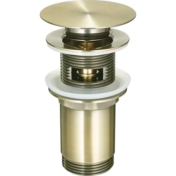 Aplomo Umyvadlová nebo bidetová výpusť clic-clac s objímkou, mosazná, NHC_M10U