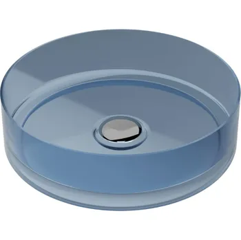 Umyvadlo Besco Enya pryskyřicové umyvadlo na desku, Blue Wave, UME-36-BWC