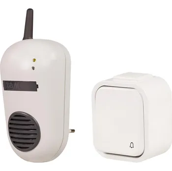 Domovní zvonek Domovní bezdrátový zvonek Zamel Bulik DRS-982H, IP44 - tlačítko, 230 V AC - bílá + dárek zdarma