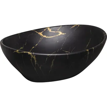 Umyvadlo Kerra Kratos 707 keramické umyvadlo, mramorový vzor, KR-707_MARBLE_BL_G