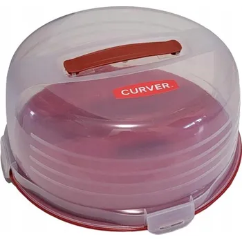 Dóza na potraviny CURVER velká plastová dóza na jídlo, dorty, koláče, dort 35 x 35 x 15 cm