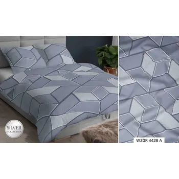 Povlečení Povlečení saténové 140x200 šedé geometrické vzory na zip KARO Satin