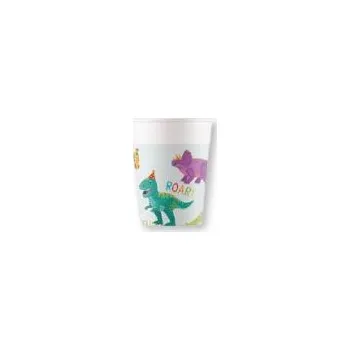 Papírové KELÍMKY Happy DINOSAURUS Dino Animals Birthday Party 200 Ml 8 ks