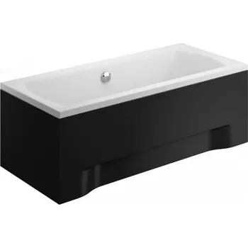 Polimat Ines krycí panel čelní + boční, černý Délka vany: 180cm, IN-180-BL