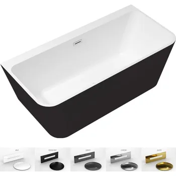 Vana Besco Varya 150x75 volně stojící akrylátová vana, B&W lesk, WAS-150VRB