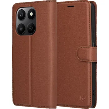 Pouzdro na mobilní telefon Techsuit - kožené pouzdro - Honor 400 Smart 5G / 400 Smart 4G / X7d 4G - hnědé