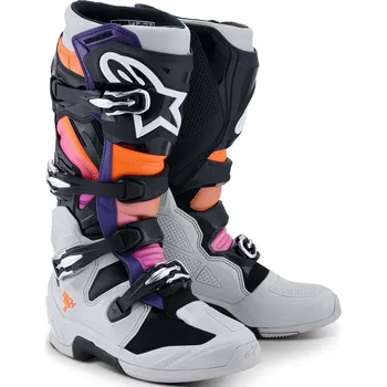Moto obuv Boty na motorku Alpinestars Tech 7 černo-světle šedo-fluo oranžovo-gradient 44,5