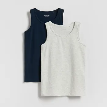 Reserved - Bavlněný nátělník 2&nbsp;pack - světle šedá - 394IW-09M - 394IW-09M-U86