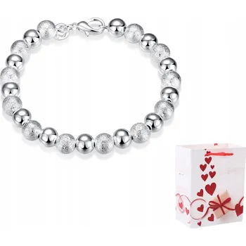 Náramek Dámský Stříbrný Náramek Řetízky Kuličky Hladké Matné