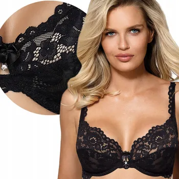 Podprsenka Podprsenka s měkkými košíčky Róża černá velikost 75B