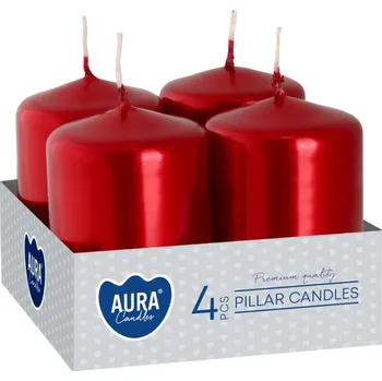 Svíčka Tradiční parafínová svíčka Neparfémovaná Aura 4 ks